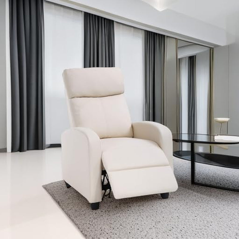 Beige Recliner Chair For Living Room Home Theater Seating-4