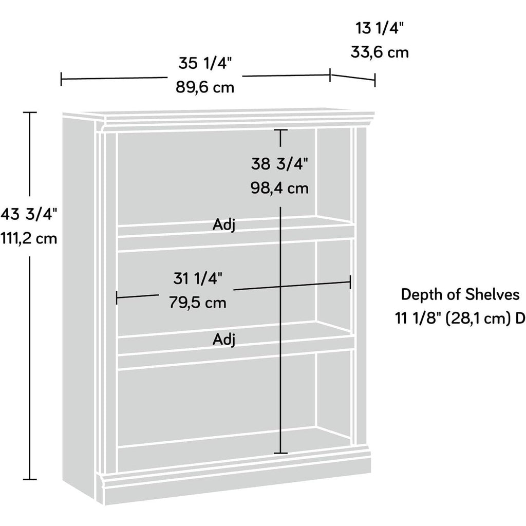 Three Tier Wooden Book Shelf Estate Black with Adjustable Shelves Multipurpose Bookshelf for Home Office And Living Room-2