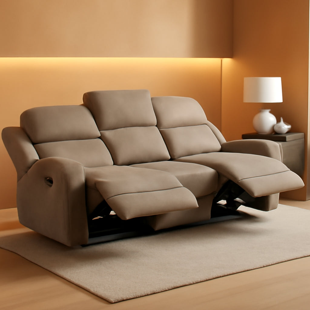 84.5 Inch Brown Recliner Couch Living Sofa Home Theater-0