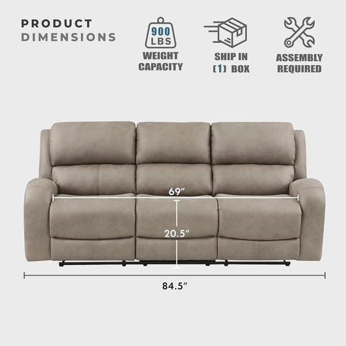 84.5 Inch Brown Recliner Couch Living Sofa Home Theater-1